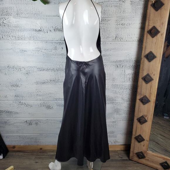 Zara Slip Satin Backless Black Cowl Neck Cocktail Evening Dress New With Tag - Picture 9 of 14